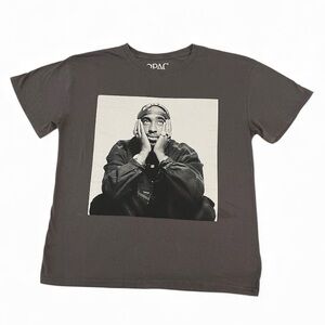 2PAC | Graphic T Shirt Gray Cotton Short Sleeve Hip Hop Rap Tee Sz L